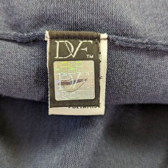 Diane Von Furstenberg Kivel Lace Silk Dress in Marine Blue Black, sz M EUC - Picture 12 of 14